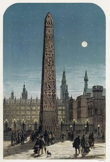 Cleopatra's Needle outside the Houses of Parliament, London, c late 19th century. Creator: Unknown.