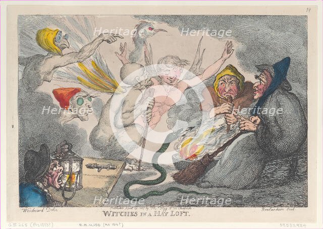 Witches in a Hay Loft, April 29, 1807., April 29, 1807. Creator: Thomas Rowlandson.