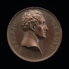 Antonio Canova, 1757-1822, Sculptor [obverse], after 1823. Creator: Francesco Putinati.