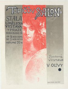 Affiche tchèque pour une Exposition au "Topic Salon", c1898. Creator: Viktor Oliva.
