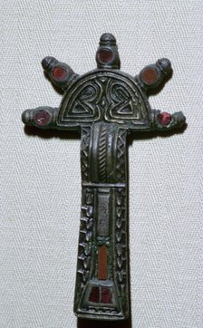 Anglo-Saxon radiate-headed brooch, 5th century. Artist: Unknown