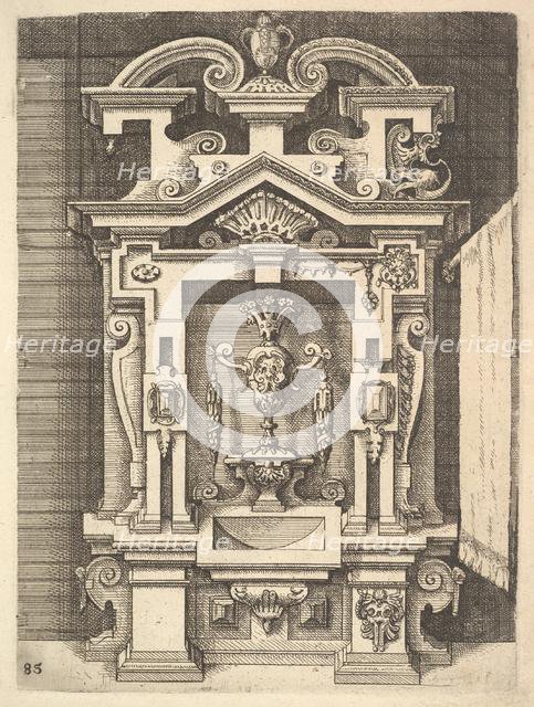 Design for a Lavabo, Plate 85 from Dietterlin's Architectura, 1598. Creator: Wendel Dietterlin the Elder.