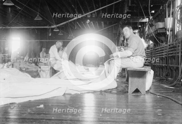 Making sails at Ratsey's, between c1910 and c1915. Creator: Bain News Service.