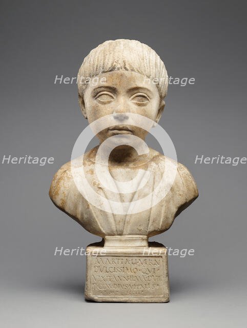 Portrait Bust with Inscription, A.D. 100-115. Creator: Unknown.