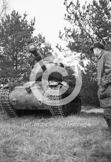 Swedish Army tank on manoeuvres, Scania, Sweden, 1967. Artist: Unknown