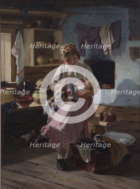 Firstling, 1888. Artist: Pelevin, Ivan Andreyevich (1840-1917)