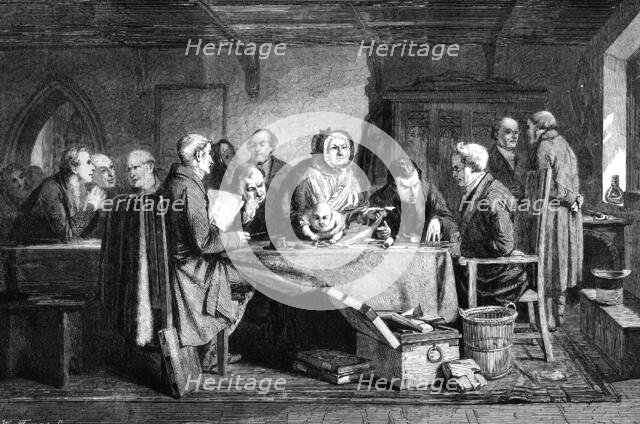 "The Foundling", by G. B. O'Neill, in the National Gallery, South Kensington Museum, 1861. Creator: W Thomas.