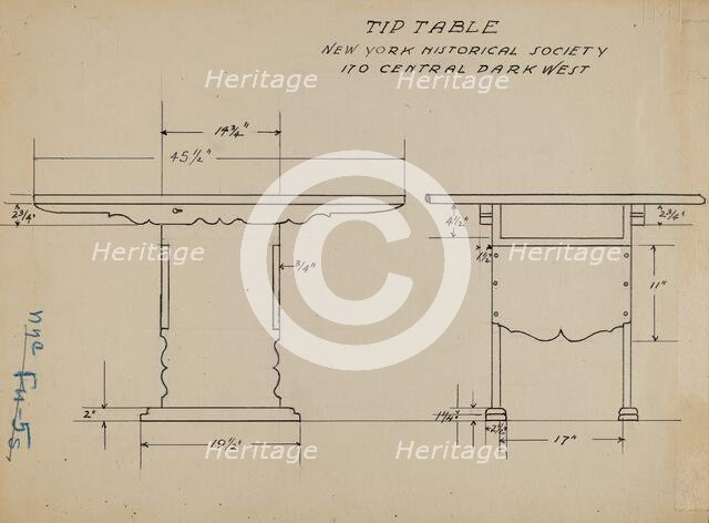 Tip Table, 1935/1942. Creator: Unknown.