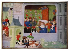 'Interview of Richard II and the Duke of Gloucester', 14th century (15th Century).Artist: Master of the Harley Froissart