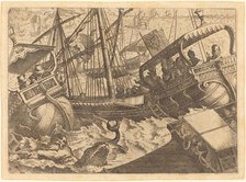 Storm off the Coast of Barcelona, 1612. Creator: Jacques Callot.