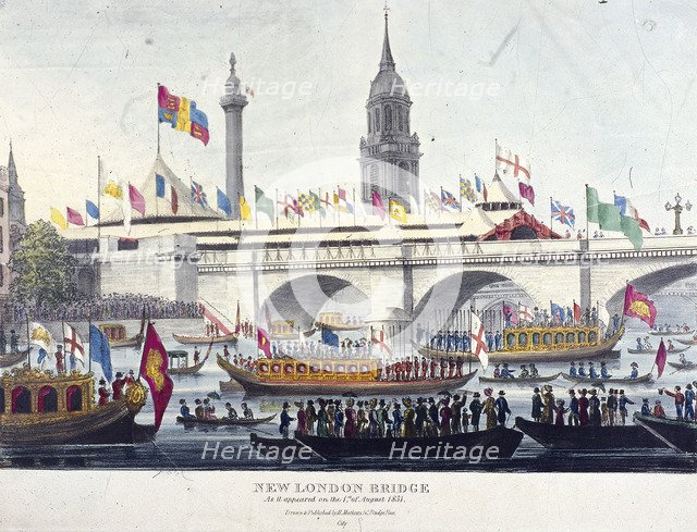 London Bridge (new), London, 1831. Artist: Henry Matthews
