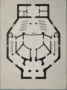 Upstairs Floor Plan. Artist: Quarenghi, Giacomo Antonio Domenico (1744-1817)