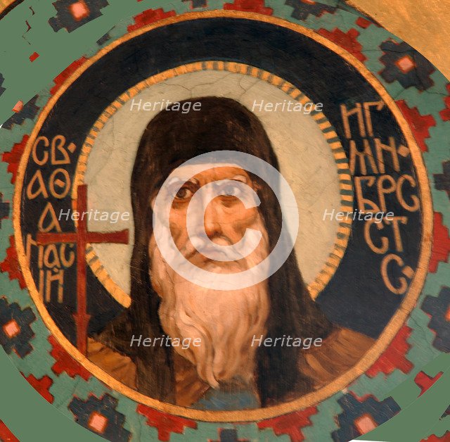 Saints Athanasius the Great, 1885-1896. Artist: Vasnetsov, Viktor Mikhaylovich (1848-1926)