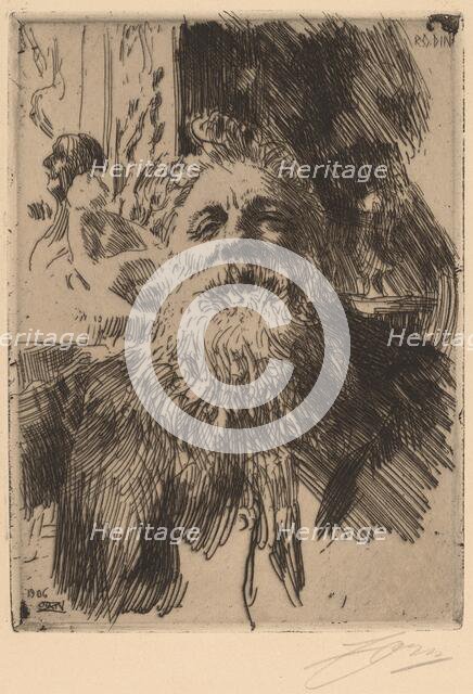 Auguste Rodin, 1906. Creator: Anders Leonard Zorn.