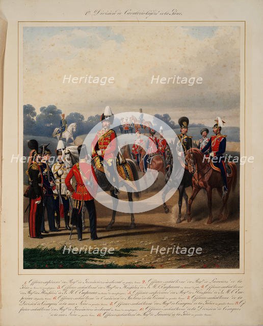 First Guard Light Cavalry Division, 1867. Artist: Piratsky, Karl Karlovich (1813-1889)