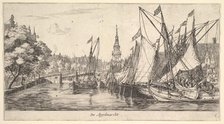 De Appelmarckt (The Apple Market), from Views in Amsterdam, plate 6, ca. 1659/62 (?). Creator: Reinier Zeeman.