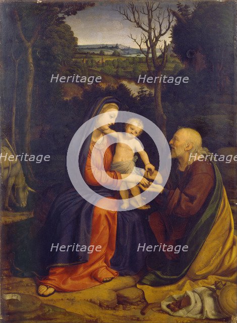 The Rest on the Flight into Egypt. Artist: Solari (Solario), Andrea (1470-1524)