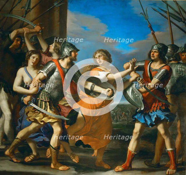 Hersilia Separating Romulus and Tatius, 1645. Creator: Guercino (1591-1666).
