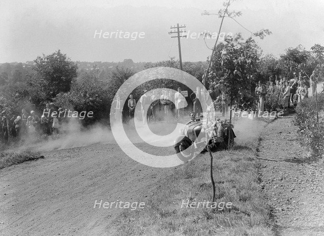 Riley 9 Brooklands, Bugatti Owners Club Hill Climb, Chalfont St Peter, Buckinghamshire, 1935. Artist: Bill Brunell.