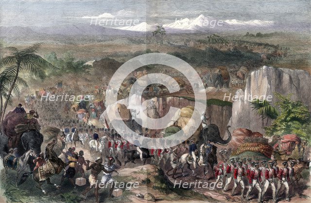 March of troops in India, 1848. Artist: Unknown
