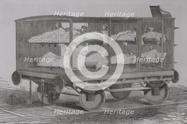 Franco-Prussian War (1870-1871): Casualty transport wagon, 1871.  Creator: Unknown.