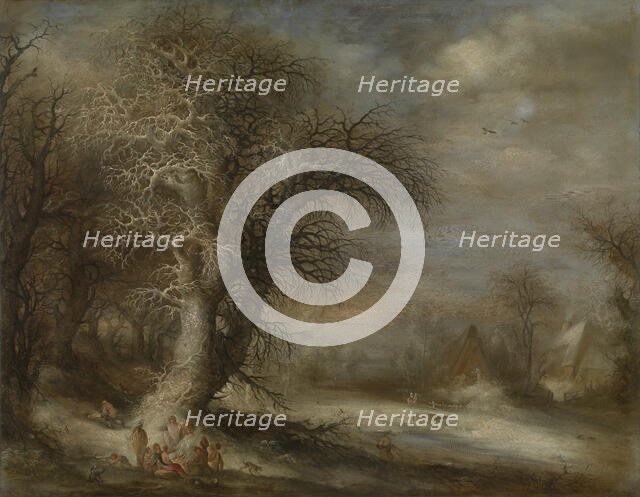 Snow Landscape with Gypsies, c1620s. Creator: Gysbrecht Leytens.