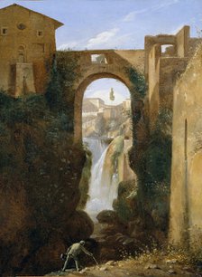 Ponte San Rocco and Waterfalls, Tivoli, ca. 1810-20. Creator: Francois-Marius Granet.