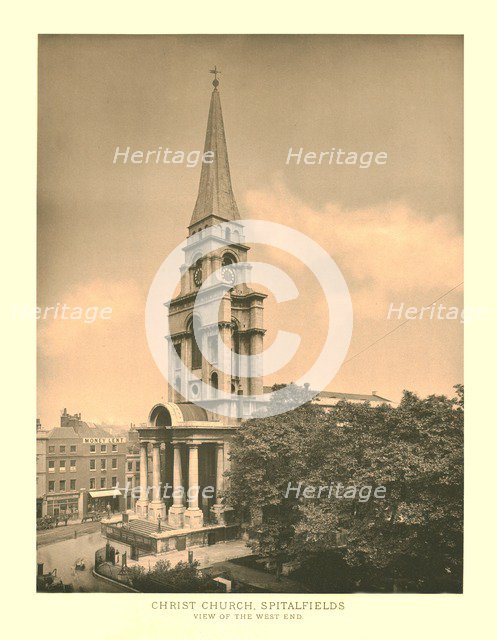 'Christ Church, Spitalfields, View of the West End', mid-late 19th century. Creator: Unknown.