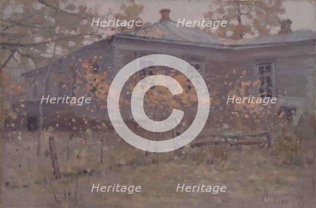 A Country house in autumn, 1902. Artist: Kalinichenko, Jakov Jakovlevich (1869-1938)