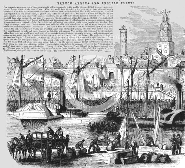 'Embarkation of French Troops on board English transport Ships', 1854. Creator: Unknown.