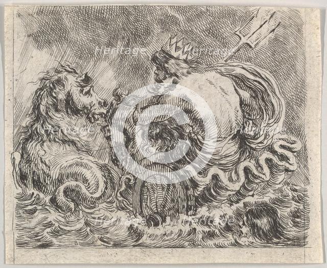 Neptune, from 'Game of Mythology' (Jeu de la Mythologie), 1644. Creator: Stefano della Bella.