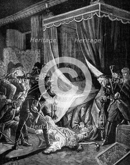 The murder of Tsar Paul I of Russia, March 1801 (1882-1884). Artist: Unknown