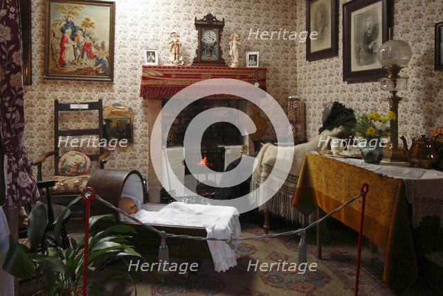 19th century cottage interior, Arran Heritage Museum, Brodick, Arran, North Ayrshire, Scotland.