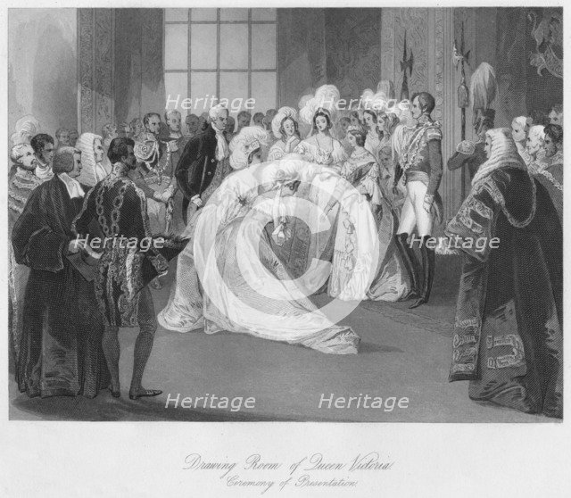 'Drawing Room of Queen Victoria. Ceremony of Presentation', c1841. Artist: Henry Melville.
