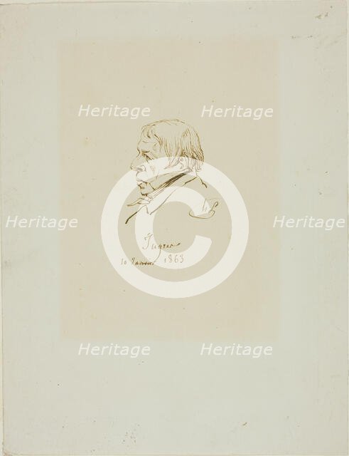 Jean Auguste Dominique Ingres, 1863. Creator: Henri Lehmann.