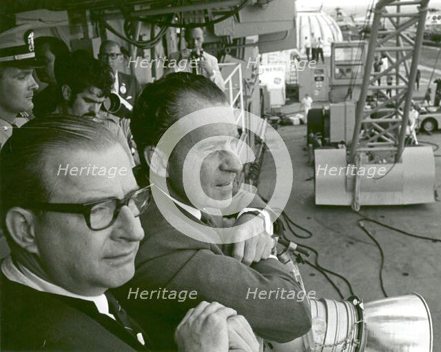 President Nixon and Dr. Paine Wait to Meet Apollo 11 Astronauts, 1969. Creator: NASA.