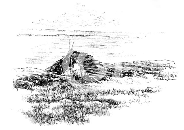 Salmon-drying platforms on the Yucon River, Alaska, 1890. Creator: Unknown.