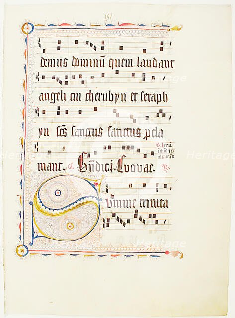 Manuscript Leaf with Initial S, from an Antiphonary, German, second quarter 15th century. Creator: Unknown.