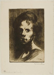 Head of a Woman, plate I, 1898. Creator: Theophile Alexandre Steinlen.