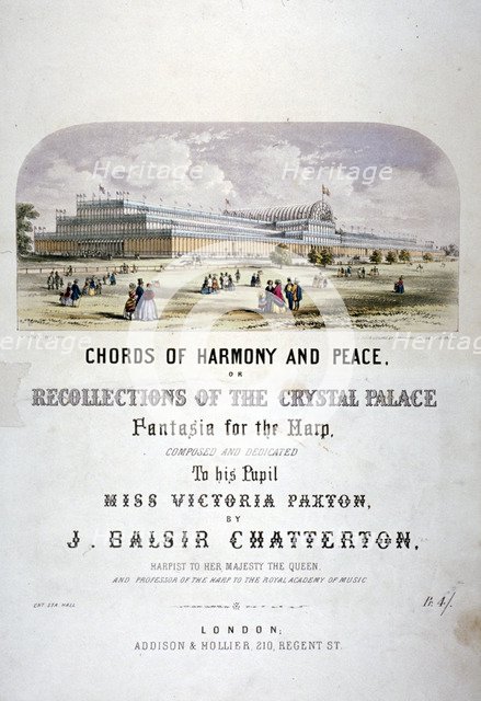Cover of 'Chords of harmony and peace' composed by JB Chatterton, c1851.                             Artist: Augustus Butler