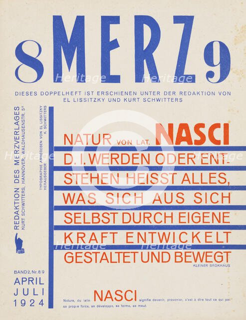 Merz 8-9. Nasci., 1924. Creator: Schwitters, Kurt (1887-1948).