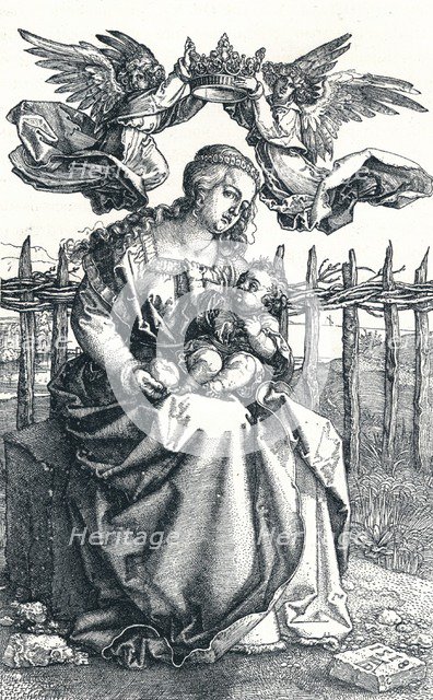 'The Virgin and Child crowned by two Angels', 1518, (1906). Artist: Albrecht Durer.