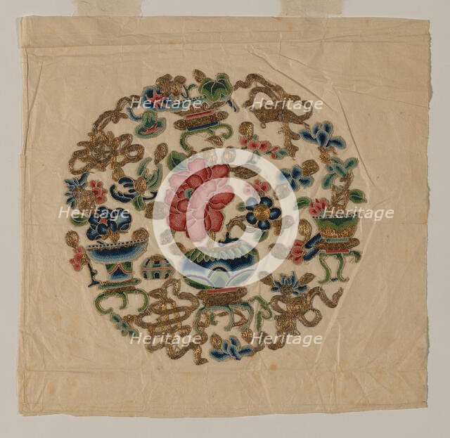 Cut Out Motif (Needlework), China, Qing dynasty (1644-1911), 19th century. Creator: Unknown.