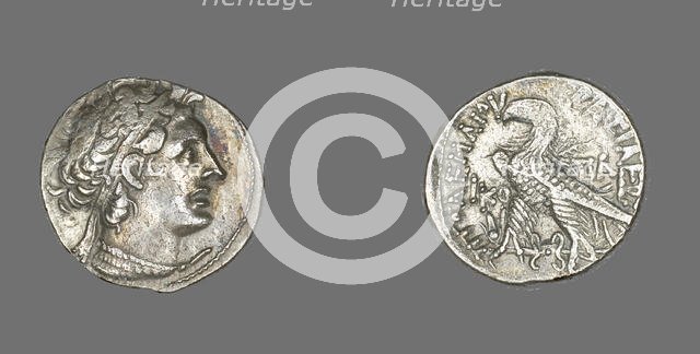 Tetradrachm (Coin) Portraying King Ptolemy I, Ptolemaic Period (53-52 BCE)..., (80-51 BCE). Creator: Unknown.