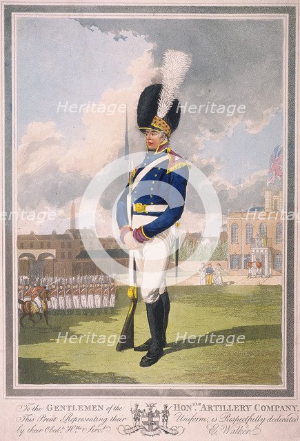 Military figure in the uniform of the Honourable Artillery Company, 1803. Artist: Anon