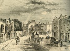 'The Old village of Vauxhall, with Entrance to the Gardens, in 1825', (c1878). Creator: Unknown.