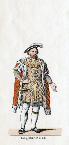 King Henry VIII of England, costume design for Shakespeare's play, Henry VIII, 19th century. Artist: Unknown