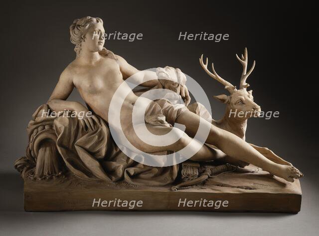Diana with a Stag and a Dog, 1687. Creator: Jean-Baptiste Tuby.
