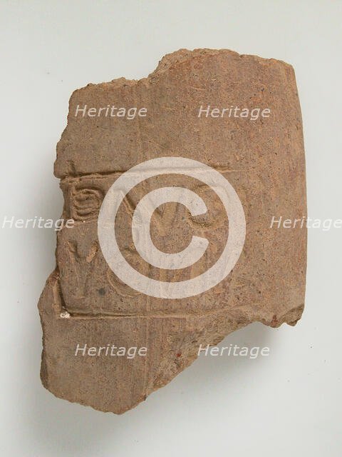 Pottery Fragment with Inscription, Coptic, 4th-7th century. Creator: Unknown.