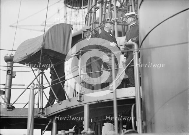 Target Practice - Daniels, Josephus, Secretary of The Navy, 1913-1921; Garrison, Lindley..., 1913. Creator: Harris & Ewing.